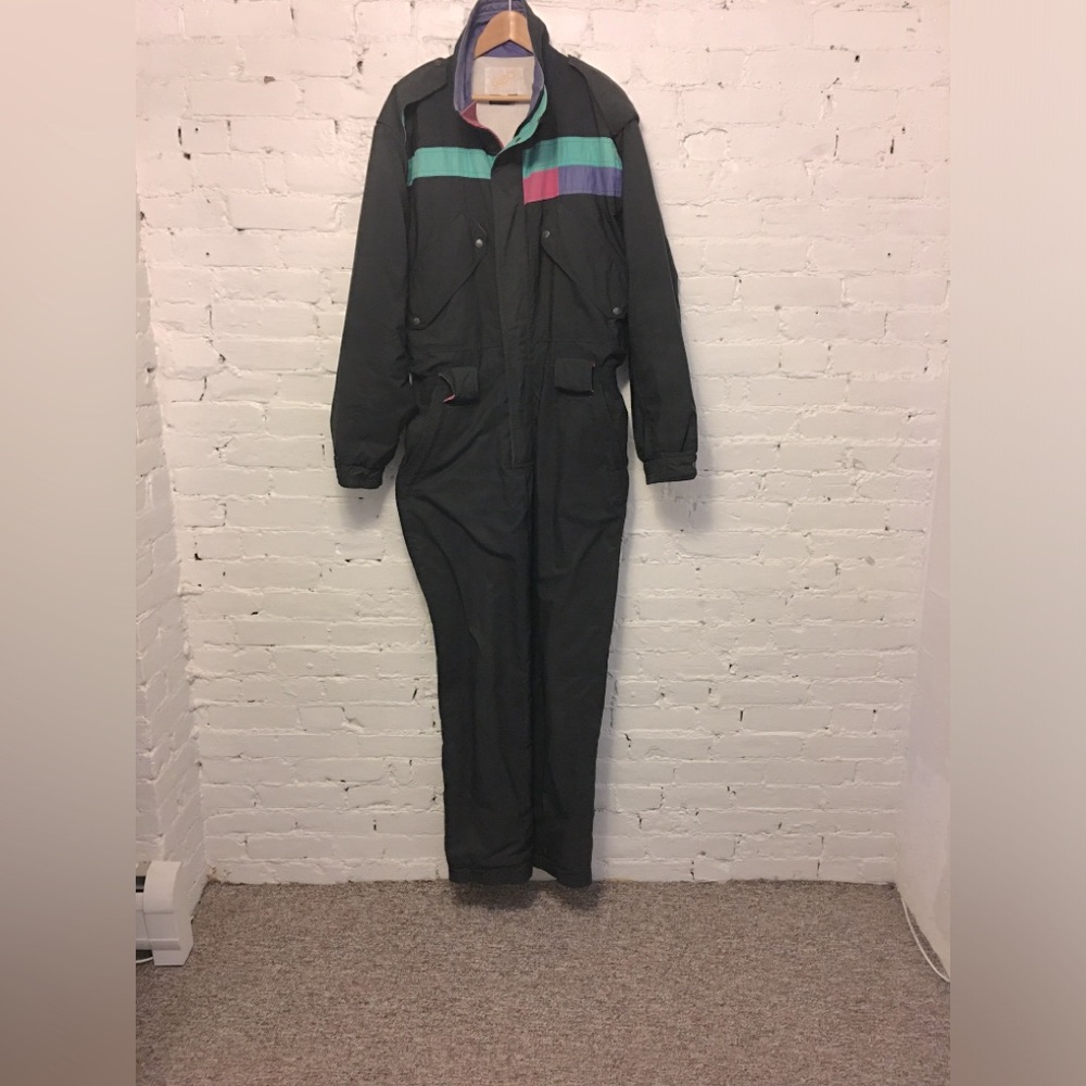 Skea Vail Paris men’s Vtg 90s ski suit black color block 34